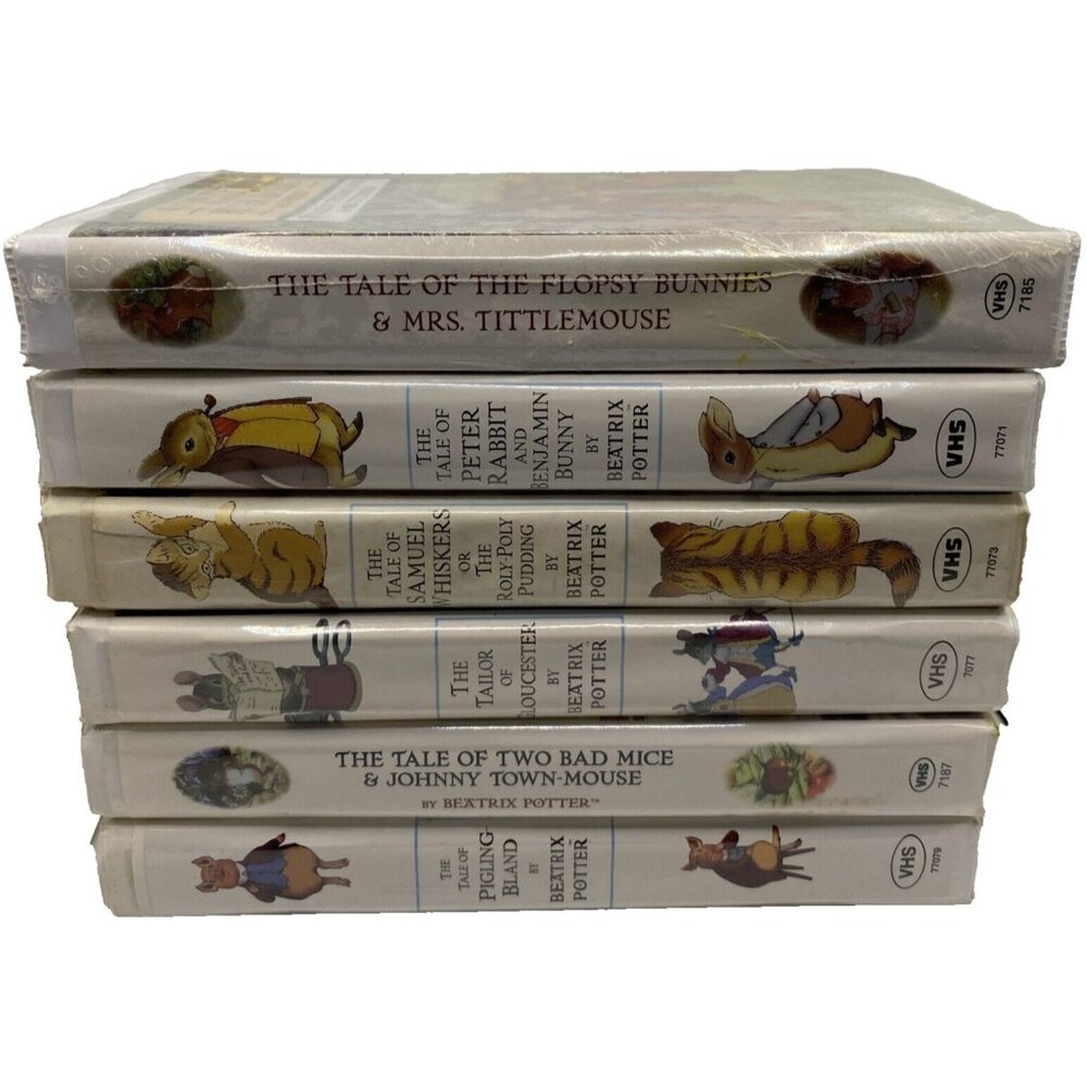 6 Beatrix Potter Peter Rabbit Bunny VHS Videos Children’s Animals Animated 90s